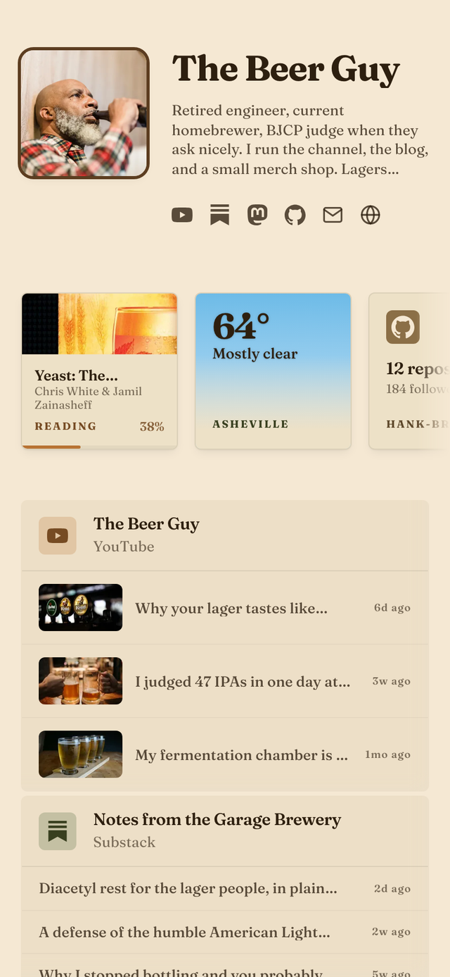 Hank's demo Beacon — Homebrewer + content